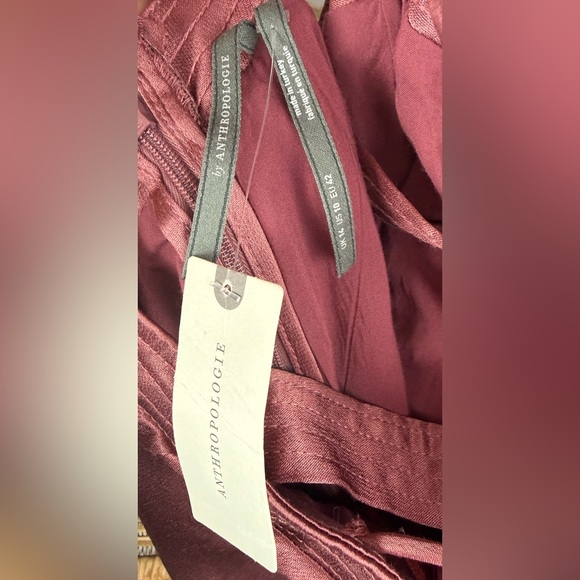 Anthropologie Cross Back Satin Midi Dress Size 10 NWT Pink Mauve $170 MSRP - Picture 10 of 11